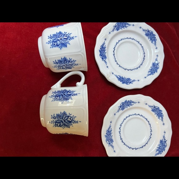 Vintage “Mayhill”  lovely Federalist 8oz.Teacups. Ironstone.Blue Flowers. - Picture 2 of 15